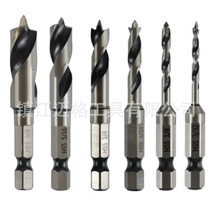 12Pc Imperial High Speed Steel Hex Shank <b>Drill</b> <b>Bits</b> 3/32 To 3/8 Inch For Woodworking Bright Finish Spiral Point - Product Image 2