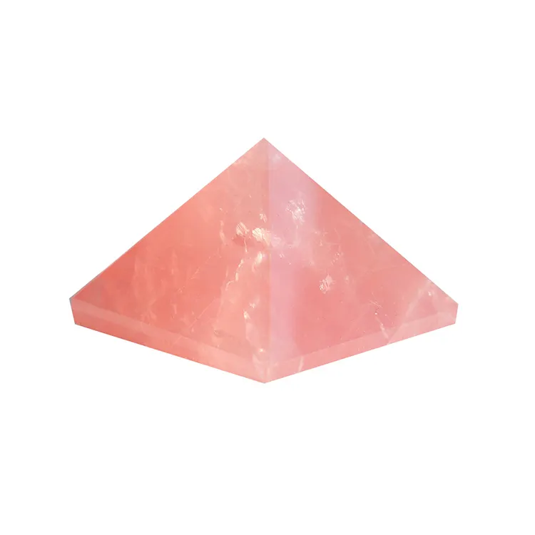 Pyramide de cristal de poudre naturelle d'usine rose hibiscus poudre décoration de cristal démagnétisation tour à quatre côtés tour d'Egypte