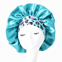 Nouveau bonnet de nuit élastique à large bord pour femme, extra large, en soie, imprimé léopard, à rayures, pour la douche