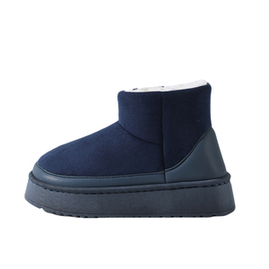 Bottes de neige d'hiver à doublure en fourrure avec logo personnalisé Bottes de neige à la cheville à bout fermé confortables à fond épais pour femmes - Product Image 4