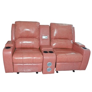 Sofá Seccional Reclinable Moderno de Cuero Sintético Color Naranja, Sillón Reclinable de Cuero Sintético para el Hogar, Directo de Fábrica - Product Image 3