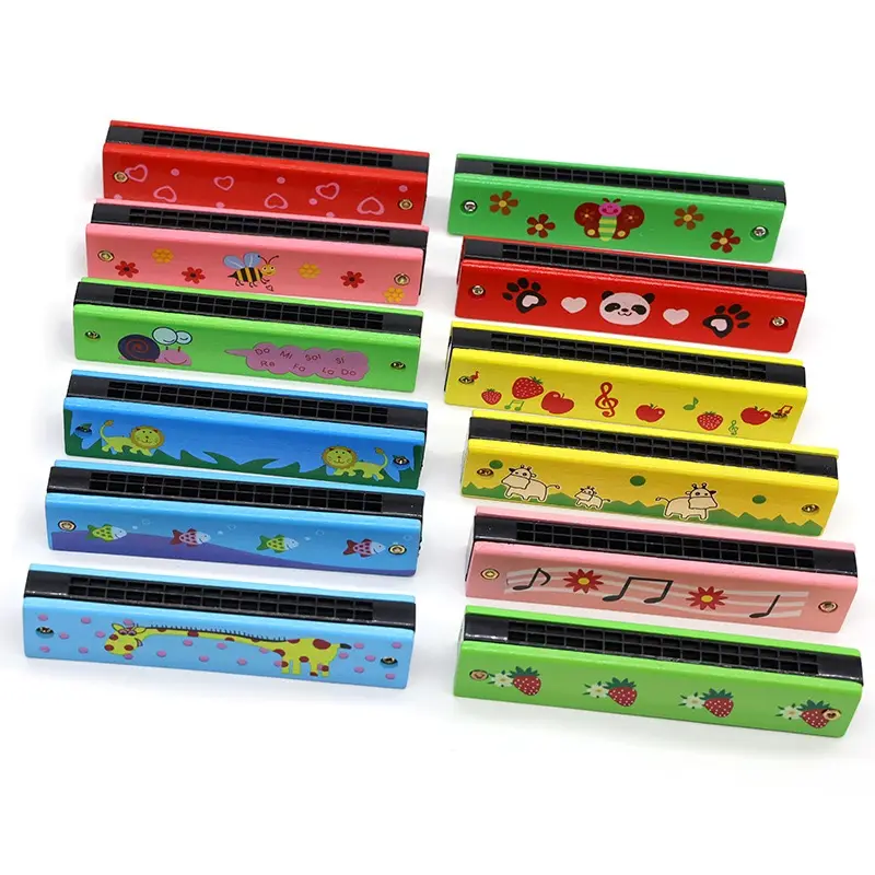 Instrument de musique Harmonica chromatique en bois pour enfants