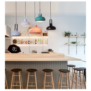 Qiandeng Pavilion Nordic Style Aluminum Pendant <b>Light</b> LED Chandelier For Bar Coffee Shop <b>Dining</b> Room Single Head QH1826 - Product Image 2