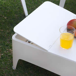 Minimalist Design-Recycled <b>Plastic</b> Silln and Exterior <b>Table</b> Eco-Friendly Outdoor <b>Garden</b> Furniture Set - Product Image 2