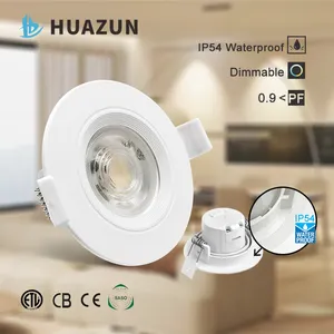 Nouveau Type IP54 Étanche Éclairage Commercial Rond En Aluminium 9w 12w Encastré Cob Led Downlight Plafonnier