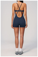 Nouvelle combinaison de sport une pièce 2026 en Spandex/Nylon sans coutures, anti-transpiration, dos croisé, moulante aux hanches, pour yoga et fitness