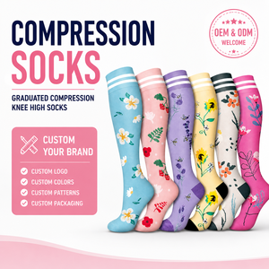 Chaussettes <span class=keywords><strong>de</strong></span> compression pour femmes 15-25 mmHg, hauteur genou, soutien gradué, pour infirmières, travail debout, <span class=keywords><strong>voyage</strong></span>, usage quotidien - Product Image 1