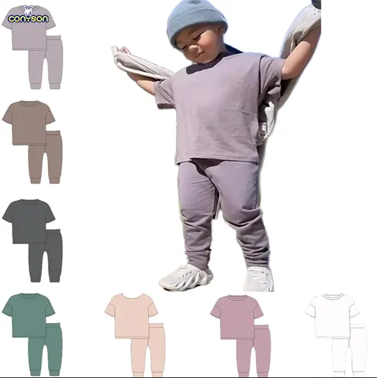 Conyson Costom estate vestiti per neonate vestiti per bambini all'ingrosso felpa Top Pullover per ragazzi + pantaloni pattini vestiti tuta