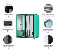 Cabine de bureau insonorisée mobile moderne, pod de réunion acoustique pour l'intimité, cabine de discussion silencieuse anti-bruit pour bureau à aire ouverte