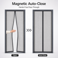 Moustiquaire magnétique moderne en maille diamantée pour porte, rideau anti-insectes auto-fermant durable pour salon et salle de bain, vente en gros
