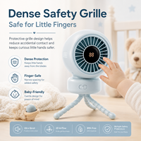 Ventilateur de poussette multicolore avec flux d'air à large angle de 90 degrés et pieds souples en forme de pieuvre pour la maison, le bureau et la crèche