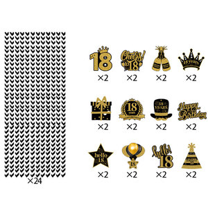 Drapeau en papier jetable noir et or <span class=keywords><strong>de</strong></span> luxe pour le réveillon du Nouvel An, idéal pour les décorations <span class=keywords><strong>de</strong></span> fête d'anniversaire et les fournitures <span class=keywords><strong>de</strong></span> fête jetables - Product Image 5
