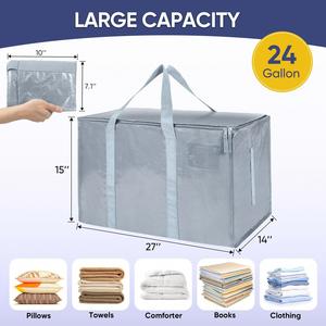 6-Pack Oversized Moving <b>Bags</b> with Reinforced Handles Heavy-Duty Storage Tote for Clothes Moving Supplies - Product Image 4
