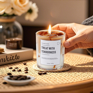 Bougie aromathérapeutique artisanale en cire de soja de qualité supérieure, design créatif en forme de glaçon, parfum intense de café, résistante à la combustion, Noël, Nouvel An - Product Image 5