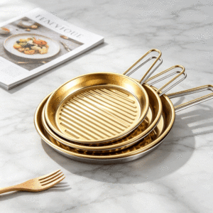 <span class=keywords><strong>Plateau</strong></span> de service en acier inoxydable de qualité alimentaire de style coréen FLEY avec deux poignées, <span class=keywords><strong>plateau</strong></span> pour barbecue, fruits de mer, <span class=keywords><strong>homard</strong></span>, steak, en-cas frit - Product Image 3