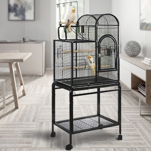 Gabbia per Uccelli di Alta Qualità, Traspirante, in Ferro con Rivestimento in Polvere Nera, Design Pieghevole, per Pappagalli, Uso Interno ed Esterno - Product Image 1
