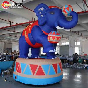 Ballon gonflable géant en forme d'éléphant de 4 m de haut avec impression numérique sur <span class=keywords><strong>tambour</strong></span> pour la décoration de scène de spectacle de cirque et la promotion - Product Image 1