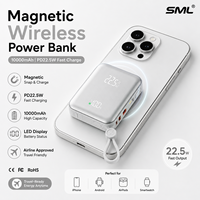 Cargador Portátil Magnético Inalámbrico PD22.5W 10000mAh, Carga Rápida, Mini Cargador con Pantalla LED, Batería de Polímero de Litio