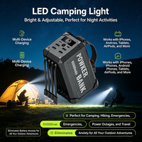 Power Bank Pengisian Cepat 60000/80000mAh 22.5W dengan 4 Kabel Terintegrasi, Lampu Camping LED, dan Output Multi-Port (USB-A + USB-C)