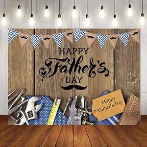 Toile de fond photographique pour la fête des pères, avec cravate rouge, outils, lunettes, décorations, bannière de fête « Merci <span class=keywords><strong>papa</strong></span> » personnalisable - Product Image 3