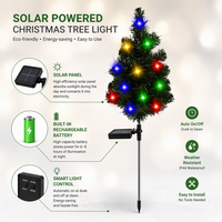 Lumière solaire animée intelligente pour arbre de Noël, piquet de jardin, décoration extérieure pour pelouse, lumières LED