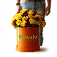 Boîte à Fleurs Ronde en Velours Personnalisée avec Logo, Emballage Cadeau de Luxe en Carton Ondulé pour Fleuriste