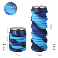 Nouvelle gourde pliable en silicone, bouteille d'eau de sport rétractable, gobelet cadeau personnalisé imprimé, gourde d'eau en silicone pliable pour le sport