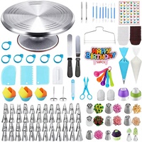 357-teiliges Multi-Material Tortendrehteller-Set mit Edelstahl- und Silikon-Backwerkzeugen für Tortendekoration und Zuckerguss Großhandel
