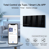 Interrupteur intelligent Zigbee/Wi-Fi ODM/OEM d'usine, 2 voies, 100V-240V, US/AU, 1/2/3/4 gangs, contrôle via l'application Tuya