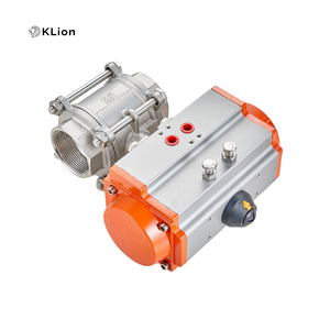 Válvula de bola neumática de doble acción KLION ANSI/ISO/CE de temperatura normal, forjada en acero inoxidable 304/316, roscada, para agua, OEM KZPBT316025A 1.Zero-l - Product Image 5