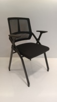 Chaise de bureau respirante en maille avec tablette d'écriture, chaise d'étude et de formation, et chaise de conférence pliable