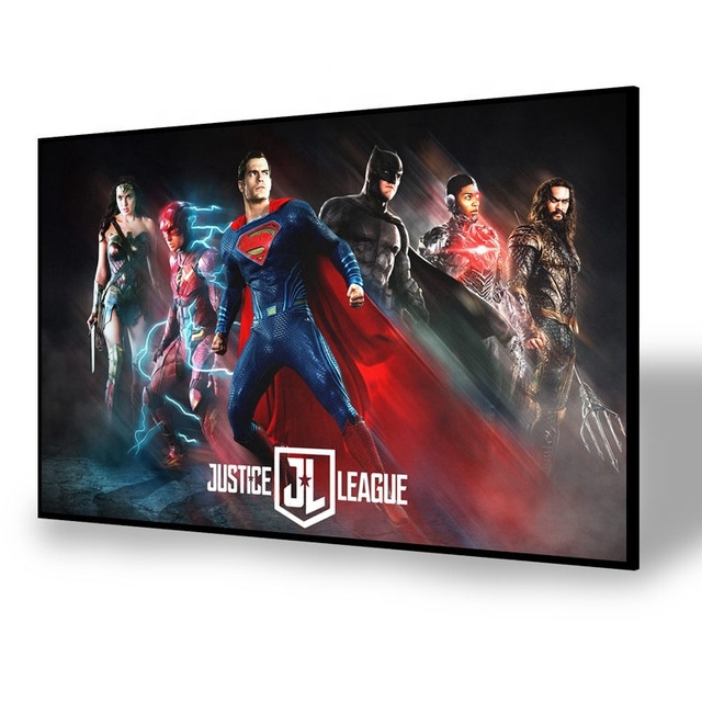 120" 4K PET Crystal ultra Short Throw Projector Alr Black Diamond Fixed Frame Screen for Home Theater
