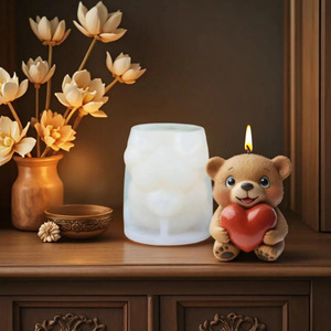 Dumo Bear Shaped <b>Candle</b> Silicone <b>Mold</b> for DIY Handmade Wax Making, Reusable Flexible <b>Mold</b> for Soap, Resin, Scented <b>Candles</b> - Product Image 5