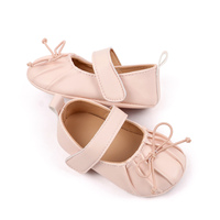 Chaussures Mary Jane en cuir PU à semelle souple pour bébés filles, avec nœud et sangle, chaussures plates antidérapantes pour premiers pas