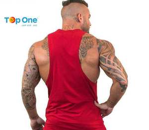 TopOne, venta al por mayor, personalizado, para hombres, Fitness, culturismo, camiseta muscular que absorbe la humedad, ropa de gimnasio, chaleco sin mangas, tanque deportivo con tirantes - Product Image 6