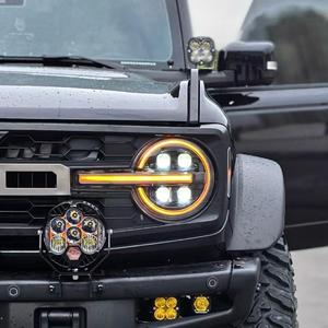 Conjunto de Faros Delanteros LED Modificados para Bronco 20-24, con Cuatro Lentes, Luz Diurna, Direccional, 12V 50W - Product Image 3