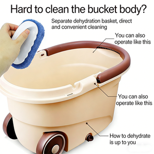 Set di Scopa e Secchio per Pulizie Domestiche con Asta in Acciaio Ecologica, Resistente e con Separazione Acqua Pulita/Sporca - Product Image 4