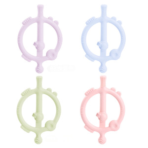 Mordedor de silicona redondo para bebés, libre de BPA, de 0 a 24 meses, juguete suave para la dentición - Product Image 5