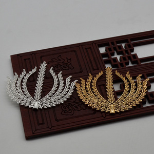 Coiffe de mariée queue de phénix, plaqué cuivre, or et argent, style ancien, ornement capillaire Hanfu, matériau pour couronne de mariage - Product Image 1