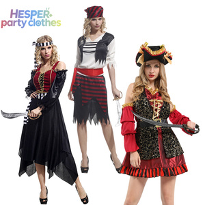 Disfraz de Pirata para Mujer Adulta HESPER, Ropa Sexy para Halloween, Disfraces de Cine y Televisión con Vestidos, Pantalones, Sombrero y Bufanda con Técnicas de Impresión - Product Image 1