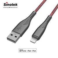 Câble C89 certifié MFi 2.4A charge rapide fabriqué pour le câble de chargeur USB iPhone MFi