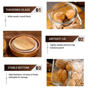 Bộ lọ đựng gia vị, thực phẩm thủy tinh trong suốt, kiểu dáng cổ điển, có nắp đậy kín khí, bán chạy nhất - Product Image 2