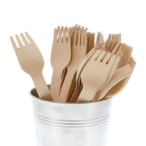 Fourchette-cuillère mini 2-en-1 écologique en bois de bouleau compostable – Ustensiles de luxe jetables pour la maison, les fêtes et le jardin - Product Image 4