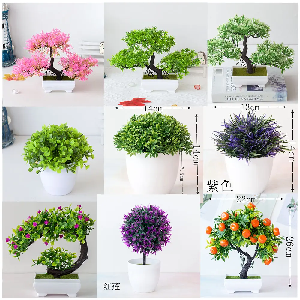 Mini Bonsai nhựa nhân tạo trang trí cây bonsai nhỏ cây