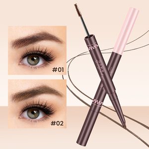 眉笔制造商4色2合1眉笔，带染眉凝胶防水长效天然临时眉笔 - Product Image 1