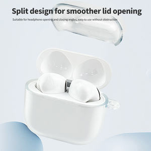 Fundas para Auriculares <span class=keywords><strong>Airpods</strong></span> 3 4 con Mosquetón, Diseño Dividido <span class=keywords><strong>de</strong></span> TPU para <span class=keywords><strong>Airpods</strong></span> Pro2 3, Funda Protectora Transparente para Auriculares - Product Image 5