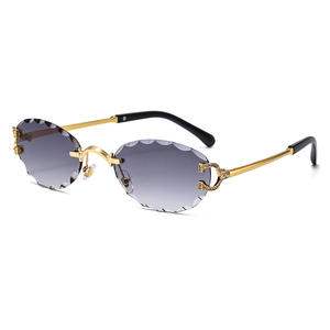 <span class=keywords><strong>Gafas</strong></span> De Sol sin montura Uv400 con marcos ovalados clásicos 2025 <span class=keywords><strong>para</strong></span> <span class=keywords><strong>hombre</strong></span>, <span class=keywords><strong>Gafas</strong></span> De Sol De lujo <span class=keywords><strong>para</strong></span> mujer, <span class=keywords><strong>Gafas</strong></span> De Sol De Metal personalizadas al por mayor - Product Image 1