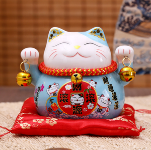 Tirelire en porcelaine japonaise de 4,5 pouces pour la maison, l'hôtel, la décoration de la société, figurine en céramique, cadeau, chat porte-bonheur <span class=keywords><strong>Maneki</strong></span> <span class=keywords><strong>Neko</strong></span> - Product Image 2