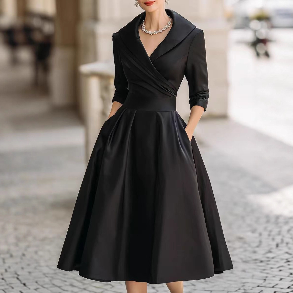 slim fit dress slacks A-line Classy Long Sleeves Chiffon Evening Dress La Divine CD0171 – Sparkly  Gowns main image 1
