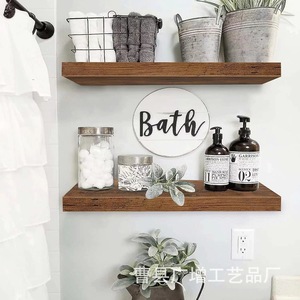 <b>Wall</b> <b>Mounted</b> Wooden Storage Rack Single <b>Shelf</b> Natural Wood Color Durable Multipurpose For Living Room Bedroom - Product Image 4